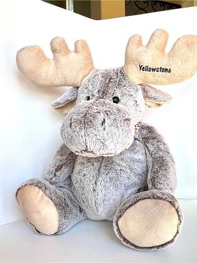 Plush Moose Stuffed Animal - Beige & Tan Yellowstone National Park Travel